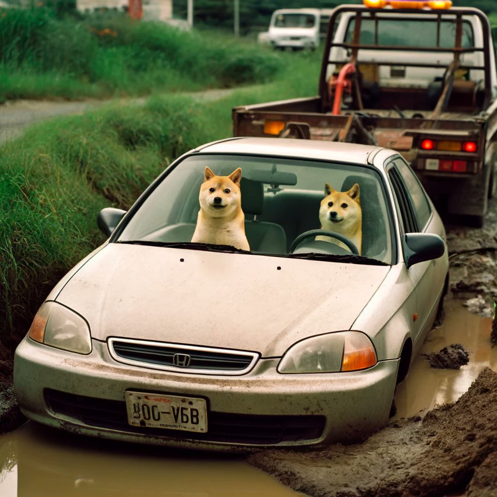 sodesu_trades's tweet image. Looks like #usedcar is stuck in a ditch and needs towing service to get out of this accumulation range. Both claim the other was driving the car.