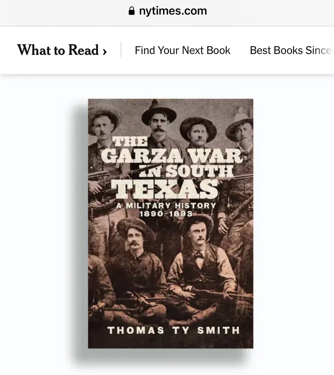 More big news for university and independent presses away from the coasts: Congrats to my colleagues at @OUPress for landing in yesterday’s New York Times with Thomas Ty Smith's book 'The Garza War in South Texas.”