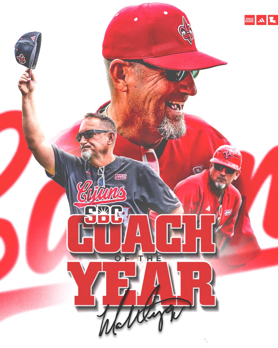 𝙇𝙀𝘼𝘿𝙄𝙉𝙂 𝙏𝙃𝙀 𝙋𝘼𝘾𝙆 Matt Deggs is your 2024 Sun Belt Coach of the Year! #GeauxCajuns | #WaterHoseBoys