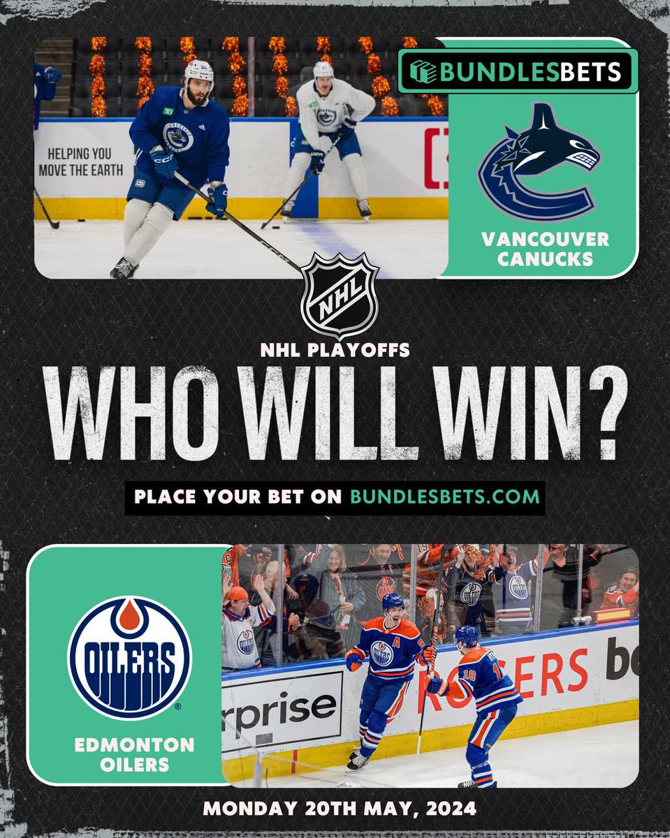 Tied series @EdmontonOilers @Canucks Who you got? 🥶 Place predictions: bundlesbets.com