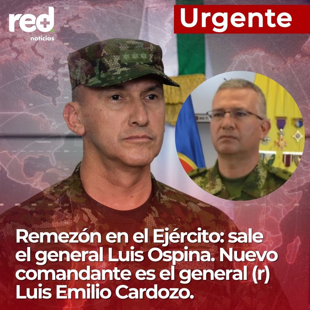 Fuerte remezón en el @COL_EJERCITO Sale el comandante general Luís Ospina y llega el general (r) Luis Emilio Cardozo. Me pregunto: ¿por qué un general en retiro y no uno que viene en carrera de ascenso?