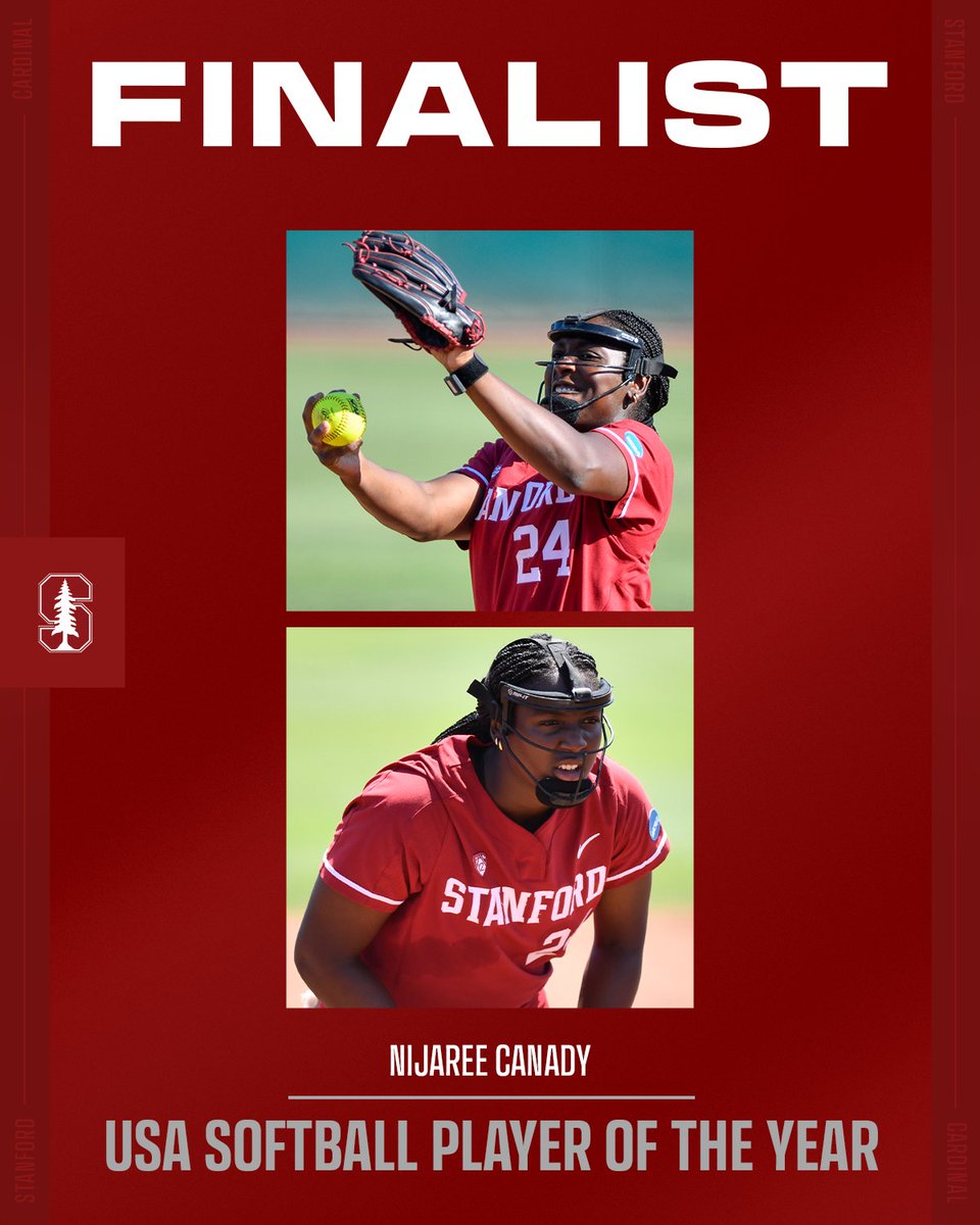 And then there were three...

@CanadyNijaree has been named one of only THREE @USASoftball Collegiate Player of the Year finalists.

📰 tinyurl.com/23uyn8qt

#GoStanford