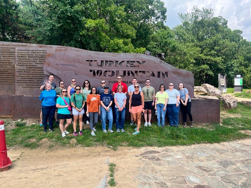 Manhattan’s women’s network group, BuildHER, sponsored a company-wide hike on May 17th at Turkey Mountain @tulsariverparks in Tulsa, OK. #BuildHER #WomenInConstruction #TeamBuilding #FamilyOfBuilders #Wellness