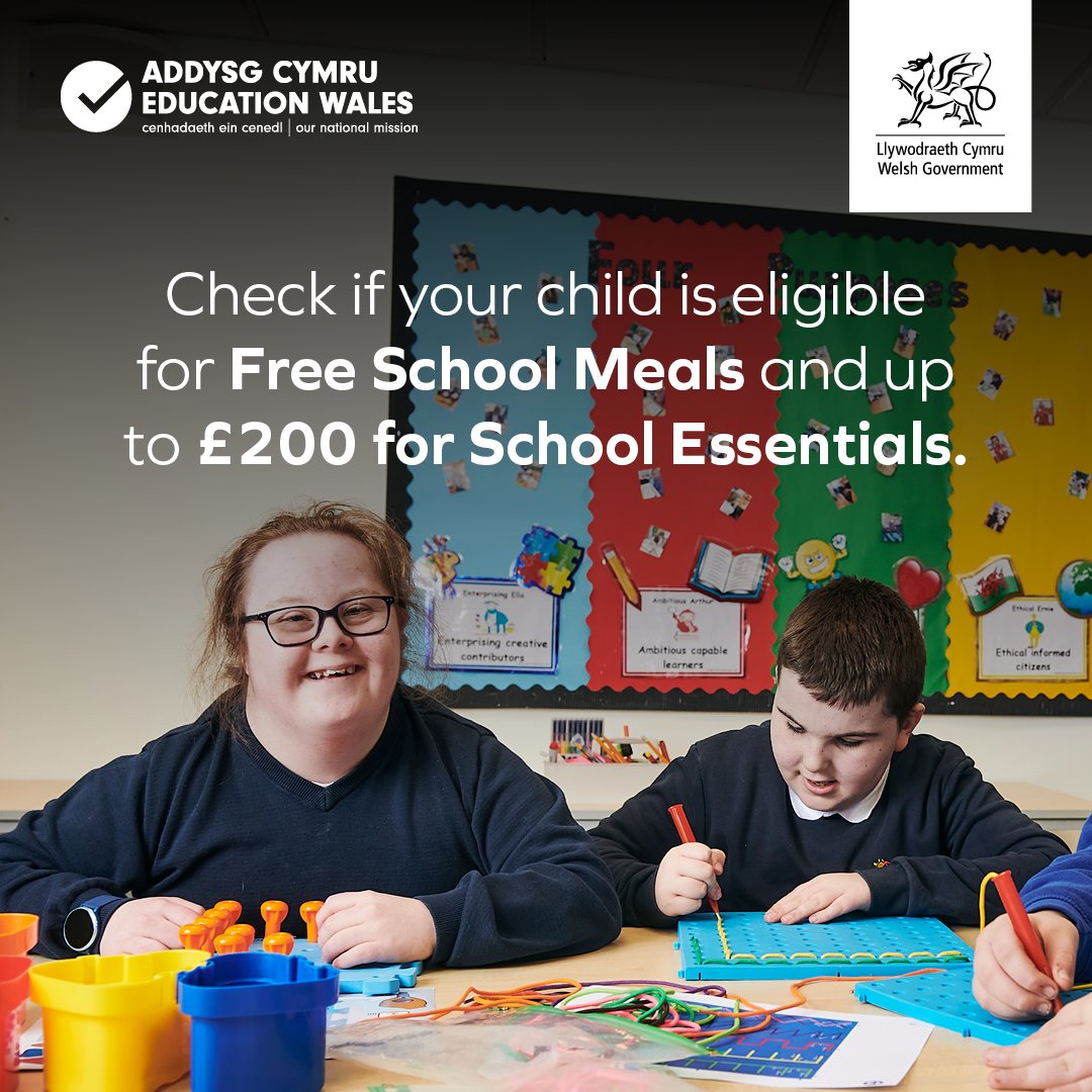 Only 88% of those eligible have claimed their School Essentials Grant. Your child may be entitled to up to £200 for help with uniform, sports kit, stationery and other school essentials. Visit gov.wales/get-help-schoo… #FeedTheirFuture