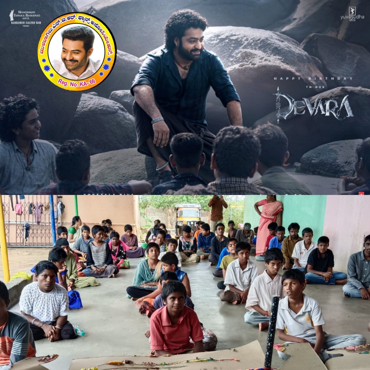 On The Occasion Of @tarak9999 Anna 41st Birthday Celebrations, Donated Food & Cake Cutting at  Ashakirana Residential School for Mentally Retarded Children. Kantaraja Circle, Mulbagal 
#HappyBirthdayNTR 
#ManOfMasssesNTR #Devara