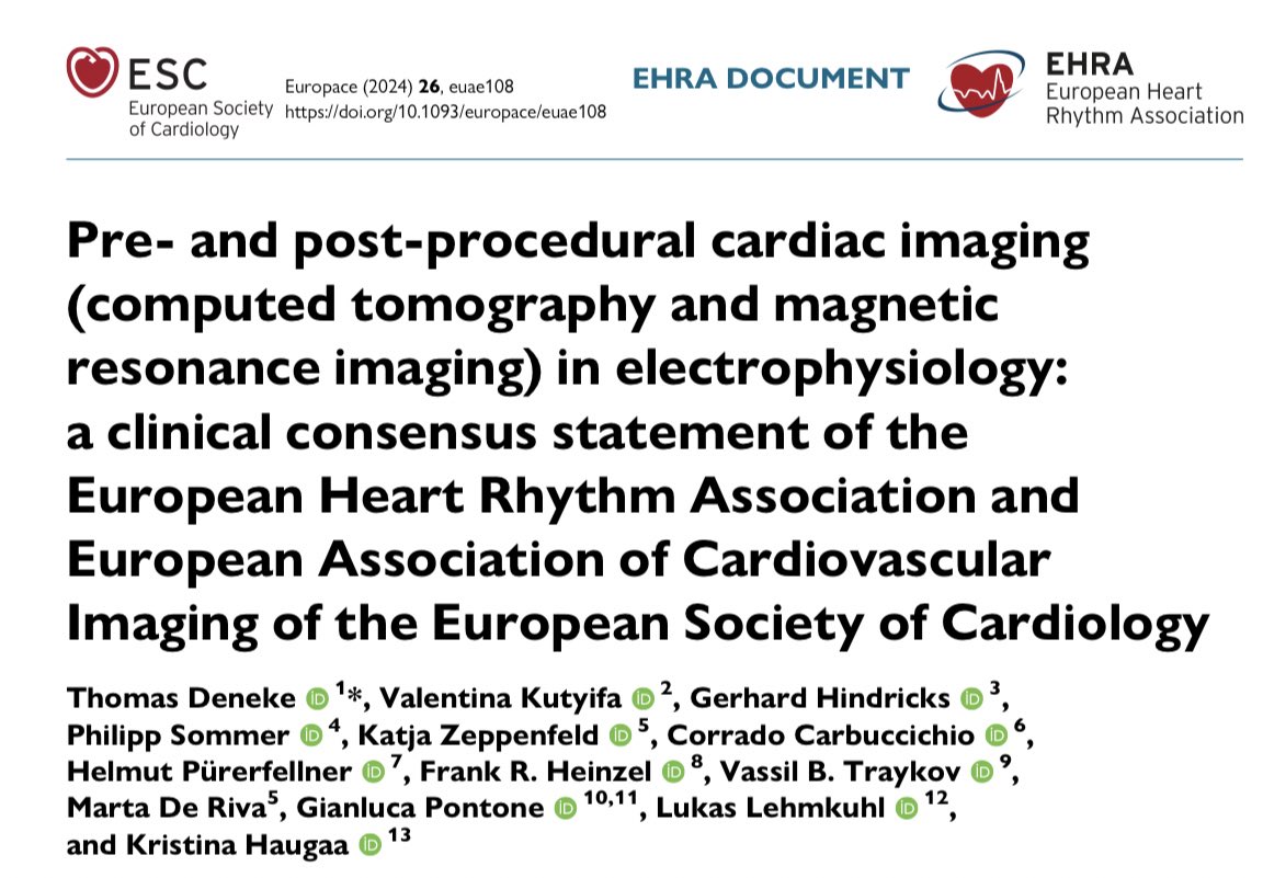 Europace Editor-in-Chief (@europaceeic) on Twitter photo 📚Consensus Document 📣
🖥️Pre- and post-procedural cardiac imaging (computed tomography and magnetic resonance imaging) in EP: a clinical consensus statement of the EHRA and EACVI
<a href="/EHRAPresident/">EHRAPresident</a> <a href="/EACVIPresident/">EACVI President</a> <a href="/ESC_Journals/">European Society of Cardiology Journals</a> <a href="/escardio/">European Society of Cardiology</a> #Epeeps
🔗academic.oup.com/europace/artic… 📚Consensus Document 📣
🖥️Pre- and post-procedural cardiac imaging (computed tomography and magnetic resonance imaging) in EP: a clinical consensus statement of the EHRA and EACVI
<a href="/EHRAPresident/">EHRAPresident</a> <a href="/EACVIPresident/">EACVI President</a> <a href="/ESC_Journals/">European Society of Cardiology Journals</a> <a href="/escardio/">European Society of Cardiology</a> #Epeeps
🔗academic.oup.com/europace/artic…