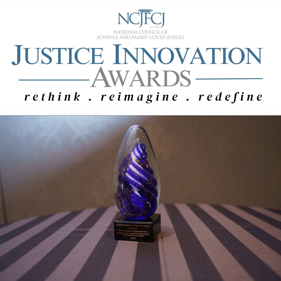 We are now accepting nominations for the 10th Annual Justice Innovation Awards ceremony, which will be held during the NCJFCJ's 87th Annual Conference. To learn more visit our website. Innovator of the Year: loom.ly/eQJen8A Impact of the Year: loom.ly/hjGsJTM