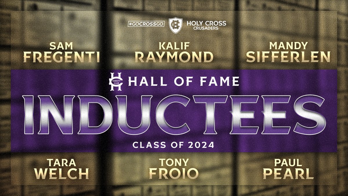 This afternoon, we are announcing the 2024 inductees into the Holy Cross Varsity Club Athletic Hall of Fame! tinyurl.com/29zeywhe #GoCrossGo