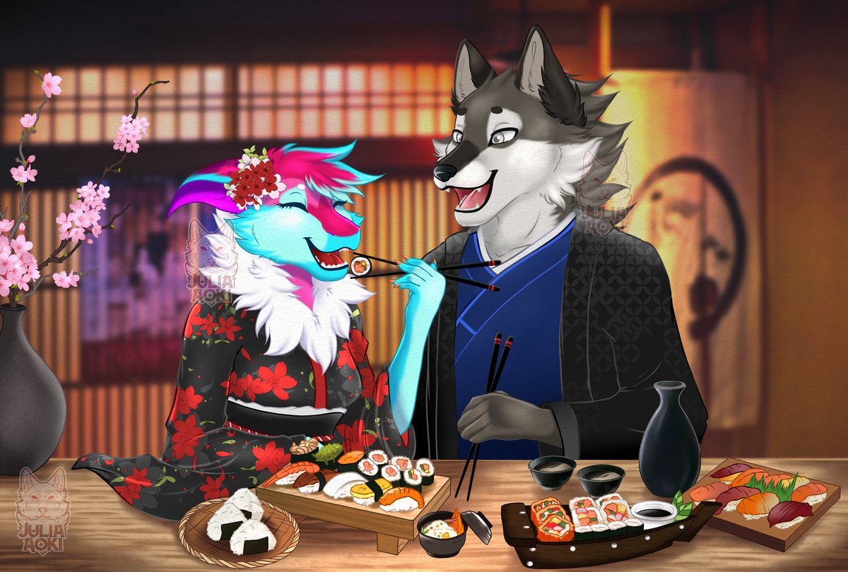 Sushi YCH for Bubbledust on telegram 🍣 

🍙 YCH Status: OPEN &gt; furaffinity.net/view/55878664/