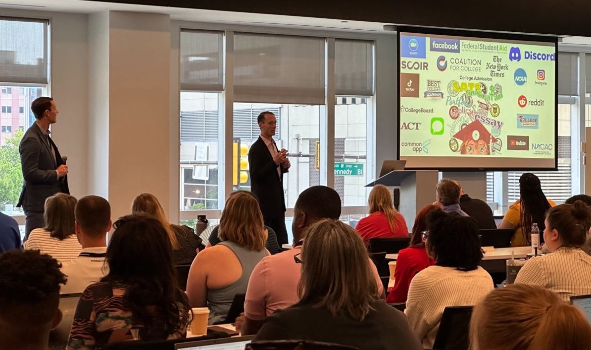 Great morning in Philadelphia keynoting this year’s CampusESP Summit w/ colleagues from colleges around the US in #enrollment, #collegeadmissions, & parent/ alumni engagement. 1. Gr(attitude) 2. Celebrate Wins! 3. We GET TO do this! @CampusESP @BarnardBrennan