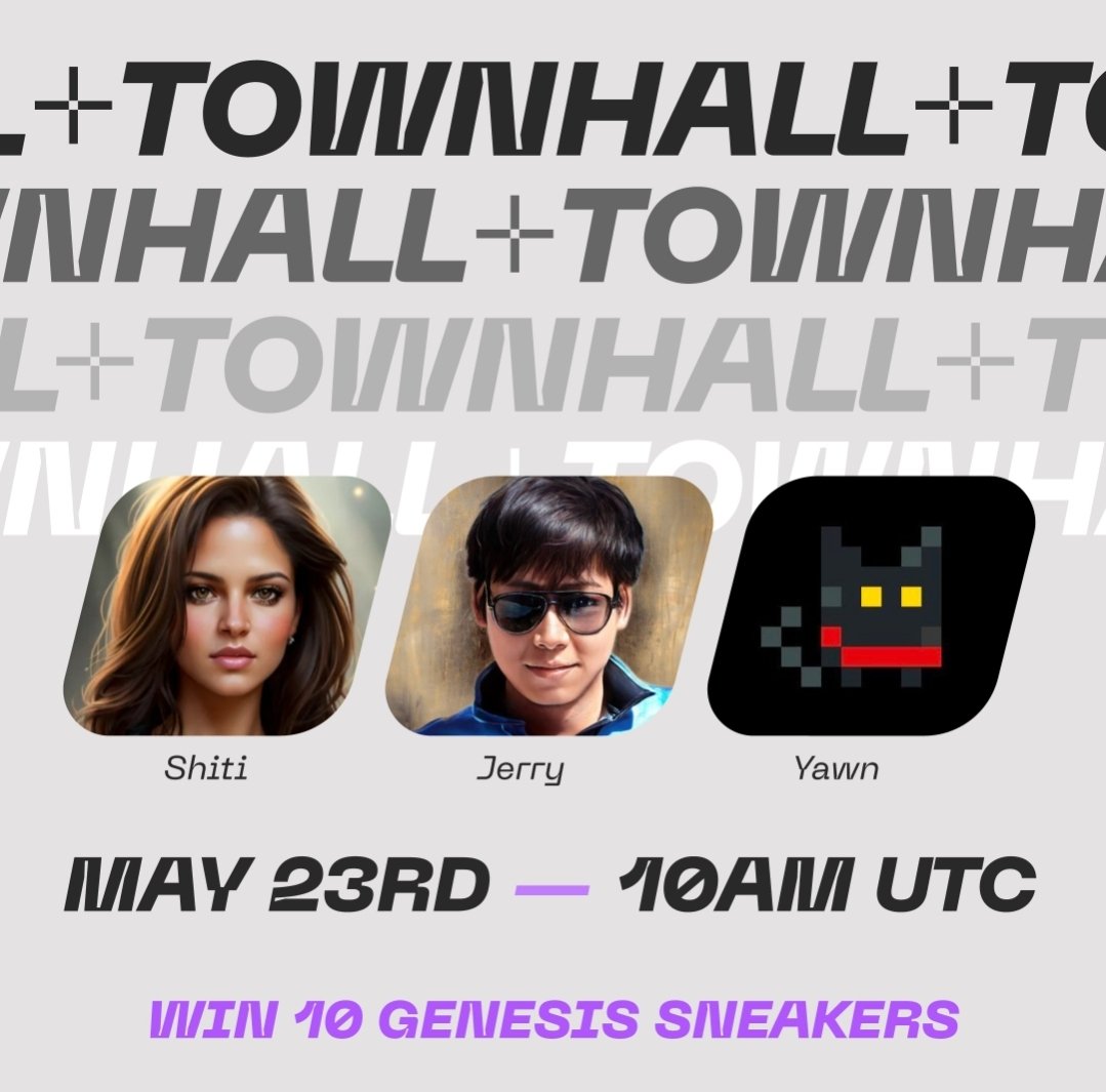 LafrenchCrypto's tweet photo. Hello à tous et à toutes #Stepnfamily 
Ne manquez pas le TOWNHALL STEP'N le 23/05/2024 à 10H AM
Avec @shitirastogi , @Jerry10240 and @yawn_rong 

Grosses News sur #STEPN 

Un énorme giveway est prévu:🎁
10 Genesis seront distribuer lors du townhall à 10 heureux gagnants ! 👟🔥 https://t.co/9f3Gm1jYof