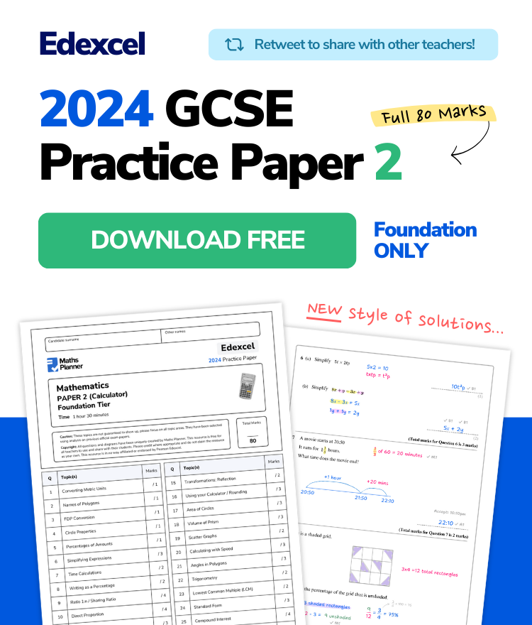 Edexcel Foundation Paper 2 is ready to download!! 📏📔

P2-F: mathsplanner.com/wp-content/upl…
P2-F Solutions: mathsplanner.com/wp-content/upl…

Please RT to spread the word &amp; DM us any feedback... we've changed the style of our solutions for our recent papers, please let us know your thoughts!