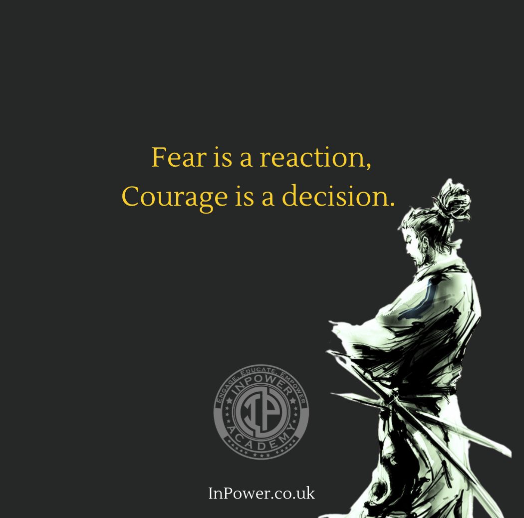 Fear is a reaction, courage is a decision.

It is easier to take the wrong path in life based on your initial reaction, it takes courage to deal with things in the correct manner. 

#quotes #inspire #inpower #warrior