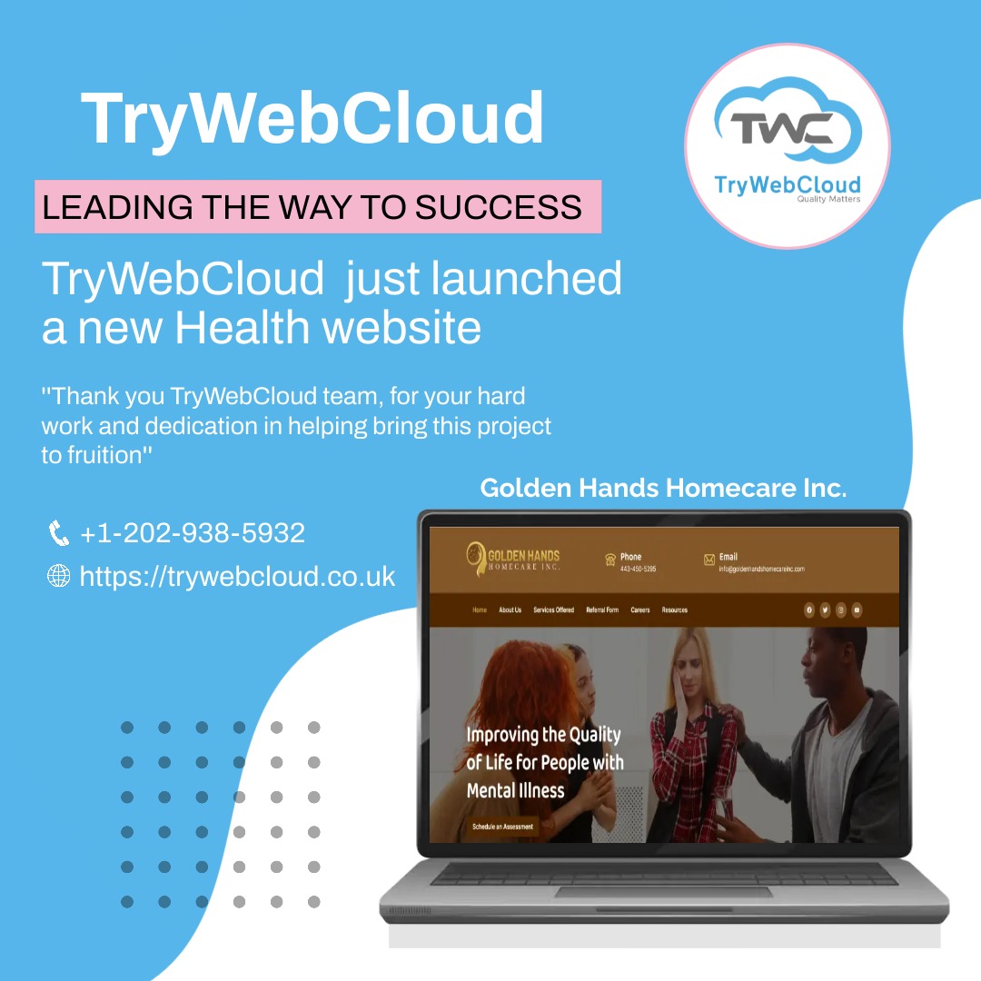 techwebcloud's tweet image. 𝗟𝗲𝗮𝗱𝗶𝗻𝗴 𝘁𝗵𝗲 𝘄𝗮𝘆 𝘁𝗼 𝘀𝘂𝗰𝗰𝗲𝘀𝘀:
#TryWebCloud just launched a new #Health website for 𝐆𝐨𝐥𝐝𝐞𝐧 𝐇𝐚𝐧𝐝𝐬 𝐇𝐨𝐦𝐞𝐜𝐚𝐫𝐞 𝐈𝐧𝐜.
Thank you to the entire #trywebcloud_team, for your hard work and dedication in helping bring this #project to reality.