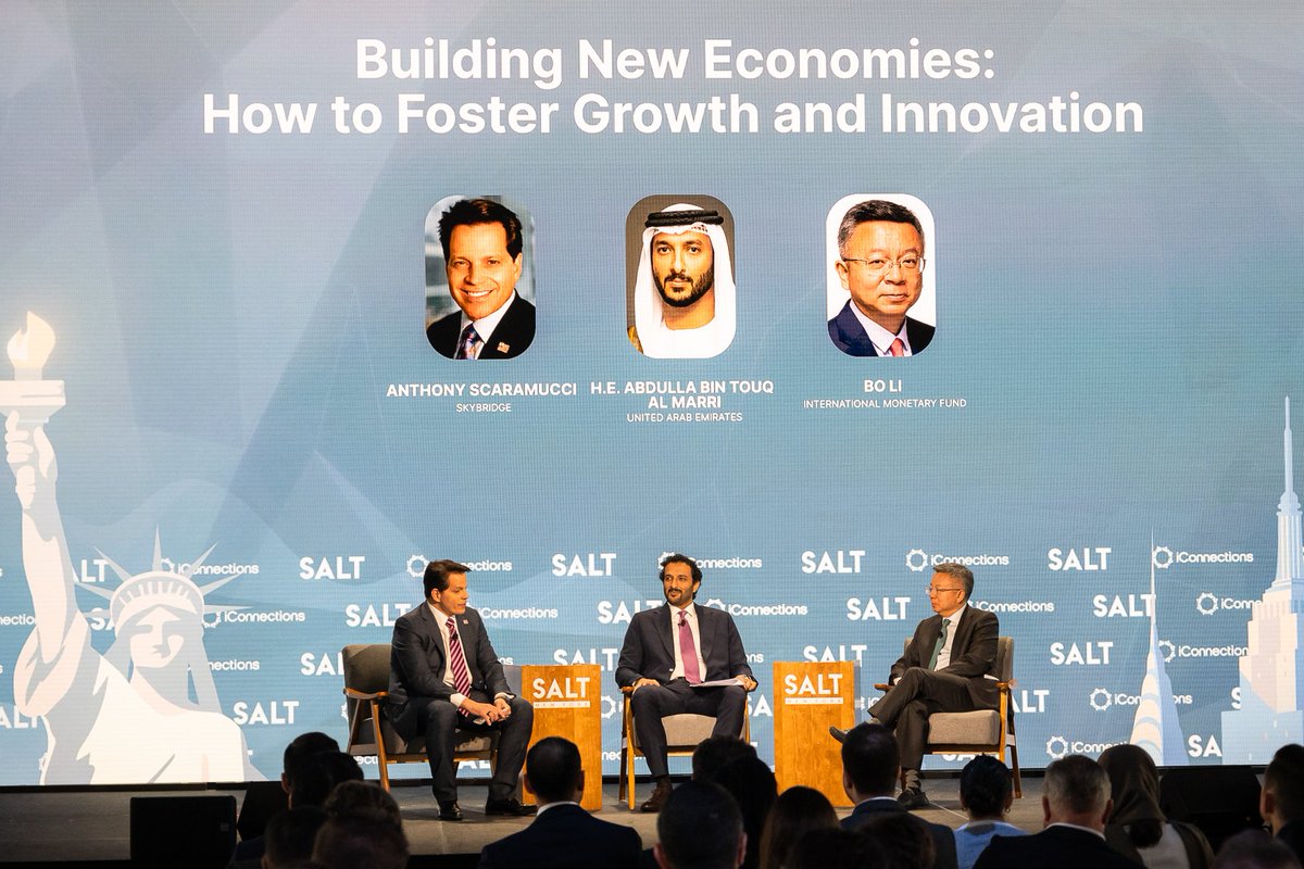 A pleasure to sit down with UAE Minister of Mconomy H.E. Abdulla Bin Touq Al Marri and the IMF's Bo Li to discuss the appetite for global growth opportunities and the outlook for US partnerships moving forward despite ongoing geoeconomic fragmentation.

@Economyae @IMFNews
