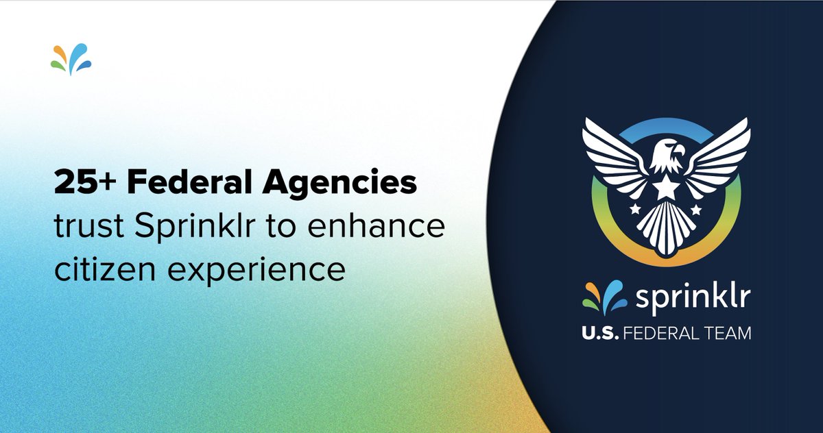 GloriaRoheim's tweet photo. 25+ Federal agencies trust @Sprinklr to enhance citizen experience. Learn more about how you can deliver exceptional citizen experiences and proactively manage crises from a unified FedRAMP-compliant platform 🔒 https://t.co/5xEyWCEuu9

#UnifiedCXM https://t.co/dwSSgyfr87