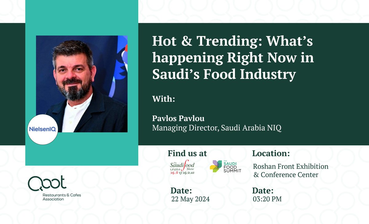 Qoot_KSA's tweet photo. Explore the trends, innovative practices, and key players driving the food industry's transformation, and join us to uncover what’s making waves and shaping the future of food in Saudi Arabia today. https://t.co/r2UE7x0Jdf