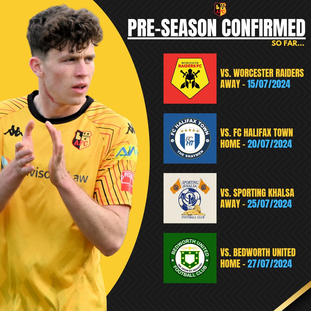 Here are our confirmed pre-season friendlies so far this summer! 👊

2️⃣ home games. 🏡
2️⃣ away trips. 🚍 

Stay tuned across our social media platforms as we prepare to bring you another 𝐇𝐔𝐆𝐄 friendly in the coming days! 👀

What do we think then, ⛪️ fans? 👇

#UpTheChurch