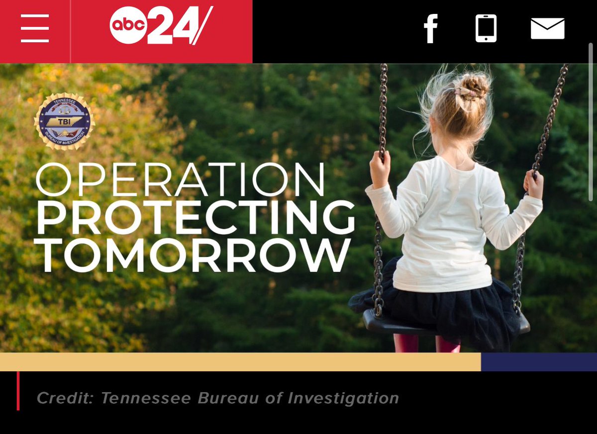 NICE WORK TENNESSEE!!👏🏻👏🏻

The Tennessee Bureau of Investigation (TBI) announced Monday, May 20, 2024, that a dozen people are charged and dozens of victims found in a large-scale investigation into sextortion and child exploitation in the state.

TBI said agents are still trying