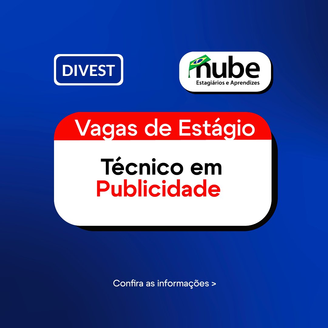 DivestFAETEC's tweet photo. Olá estudante, temos novas vagas disponíveis na área de Publicidade, apenas para alunos da FAETEC com matrícula ATIVA na área de publicidade. Não perca tempo e garanta sua vaga!

Link para contato: https://t.co/eyycIqUjuG https://t.co/zyzNjKCam8