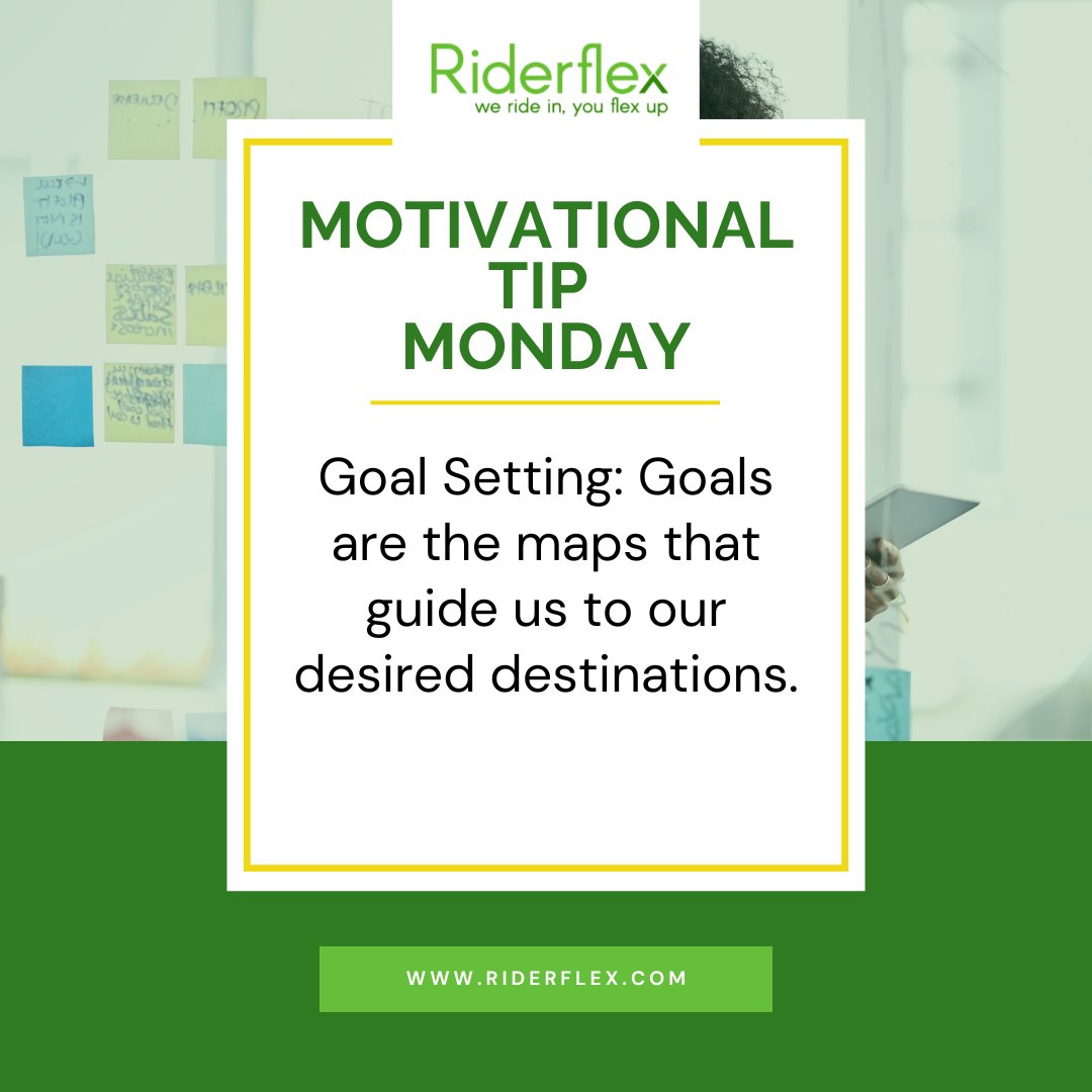 Goal Setting: Goals are the maps that guide us to our desired destinations. This week, take a moment to set clear, achievable goals. Break them down into actionable steps and start your journey towards success. #MotivationalMonday #Goals #SuccessPath