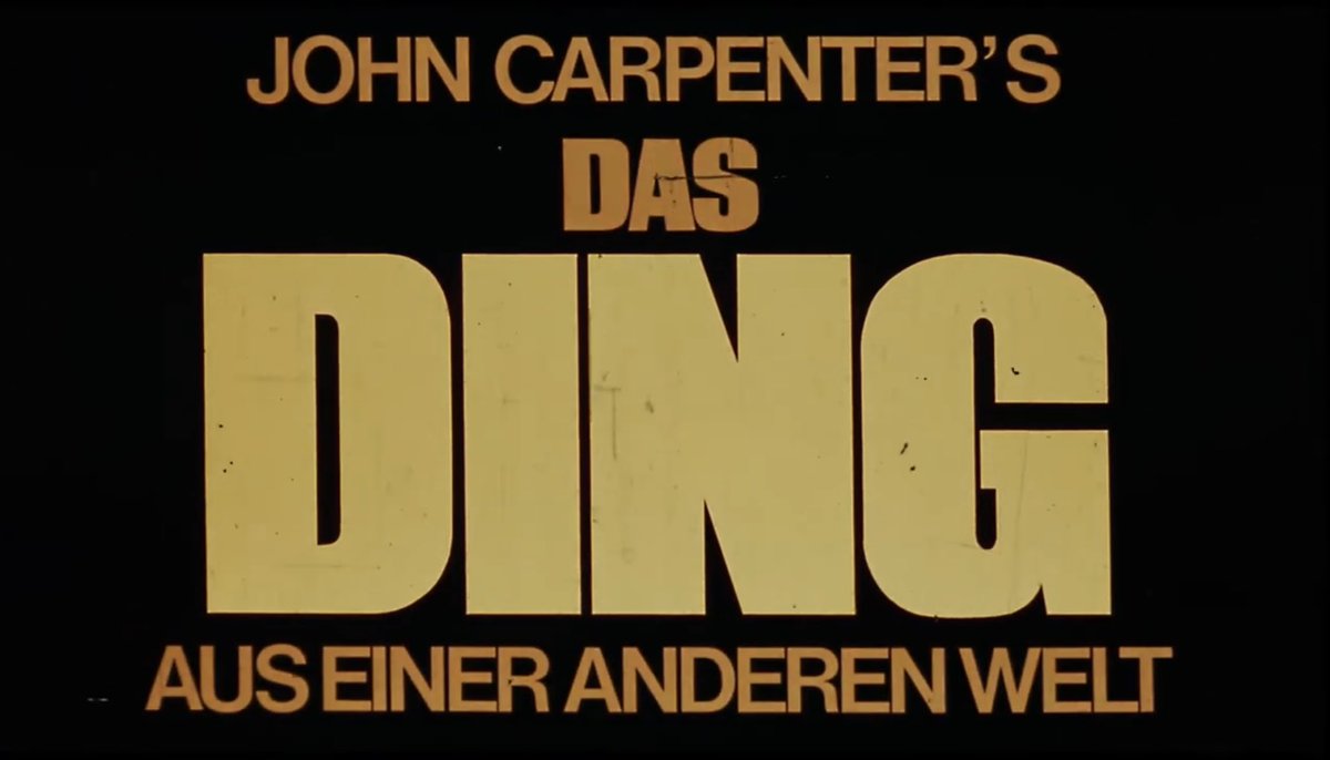 I just found out that the German title for John Carpenter’s The Thing is DAS DING and I rushed here to tell everyone