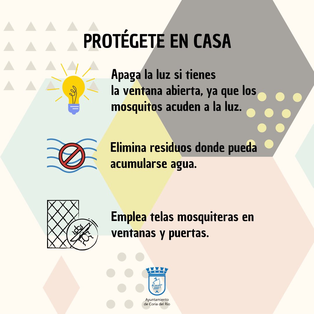 aytocoriario's tweet photo. Desde el Ayuntamiento de Coria del Río, reiteramos nuestro firme compromiso con la salud y seguridad de todos los ciudadanos. Por ello, es fundamental seguir estas recomendaciones para prevenir el Virus del Nilo. https://t.co/gmU7AWMZ3E