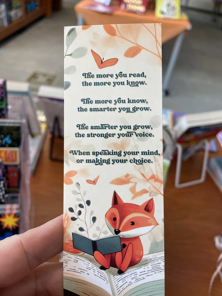 NESlibrary's tweet image. A bookmark with a message. And some books to go along! Tomorrow our PreK-1 students visit the NES Library for the #TrueBookFAIR — our fair centers joy for ALL. Stay tuned for highlights from this year’s fair all this week! #CHCCSLibraries #JoyAndJustice