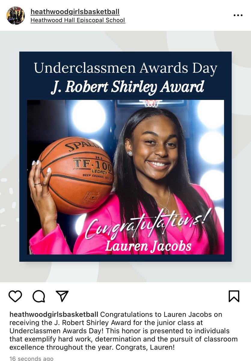 I am truly honored to be the recipient of such a prestigious award!📚💪🏾 #ScholarAthlete @HeathwoodHall @AthleticsHHES @palmetto76erawe @JeromeFleetwood