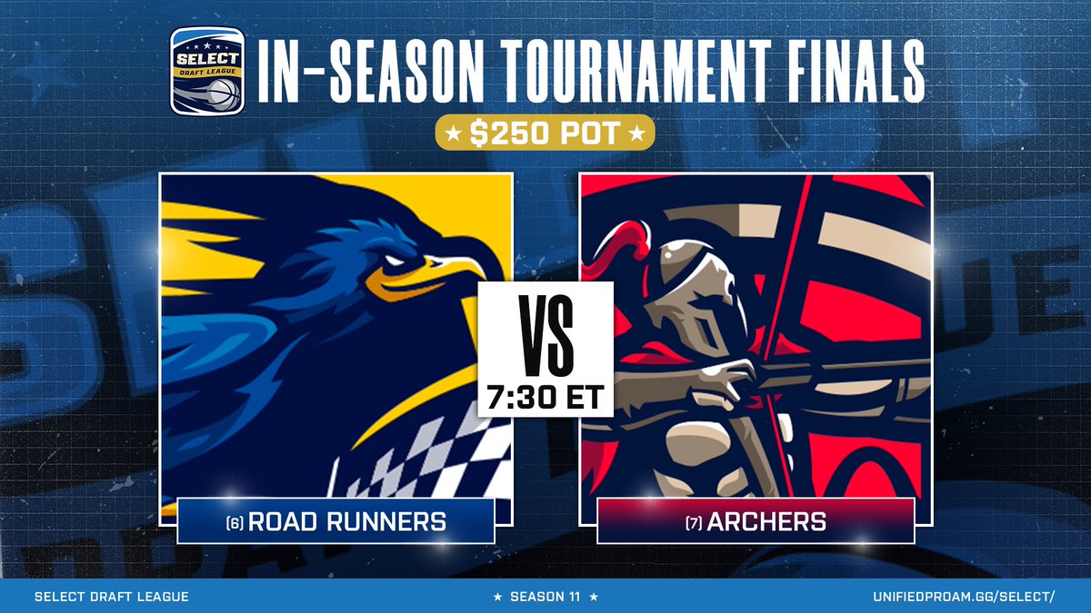 TheLBALeague's tweet image. 🏀🔥 Exciting news for Select Fans! The In-Season Tournament $250 finals are about to begin! Don't miss out on the intense matchup between the (6) Seed @SelectRunners and the (7) Seed @SelectArchers. Get ready for some epic gameplay and cheer on your favorite team!  #SelectDraft