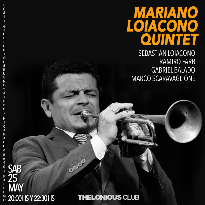 ATENCIÓN!!!! Vuelvo a Thelonious Club este sábado 25 de mayo a las 20 y 22:30 hs. 
Presentanto el New Quintet!
Tickets en: entradasonline.com.ar/show/mariano-l…
Los esperamos!
#Jazz #BuenosAires