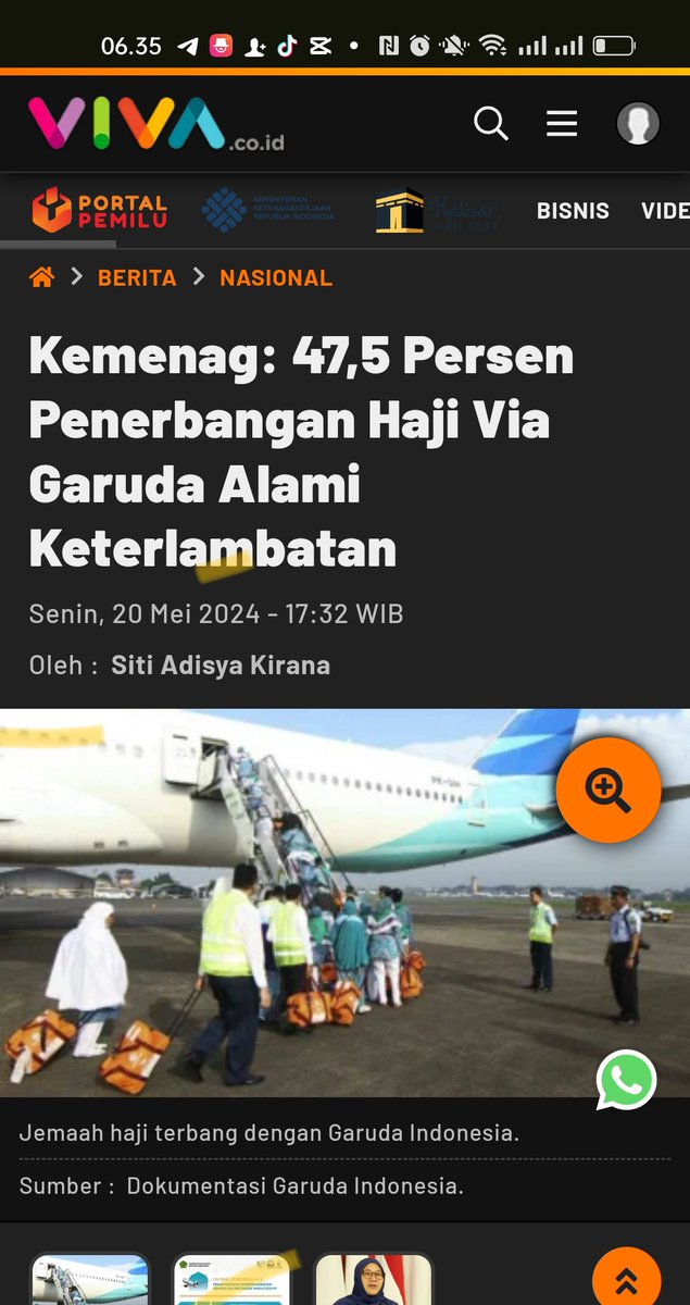 Ada apa ya dengan Garuda Indonesia ? Kog makin kacau begini ? @KemenBUMN Pemberangkatan jemaah haji Indonesia sudah berlangsung satu pekan. Dari 80 penerbangan, 38 di antaranya mengalami keterlambatan. Bahkan ada keterlambatan sampai 3 jam 50 menit viva.co.id/berita/nasiona…