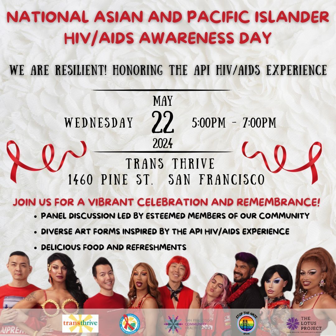 Join us in celebrating National API HIV/AIDS Awareness Day with the theme 'We are Resilient! Celebrating the API HIV/AIDS Experience.' Don't miss this empowering and inspiring event! 
#APIHIVAIDSAwareness #WeAreResilient #ProudlyAAPI #NAPIHAAD #QTAPI