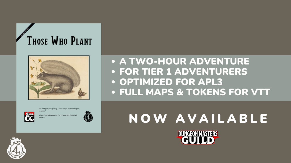 Those Who Plant is the second adventure in TALES FROM THE TIPSY GOAT TAVERN, can be played independently or following 'Kobolds Are the Worst Guests! Get it here: tinyurl.com/mtd4p4u2 #dnd5e #dungeonsanddragons