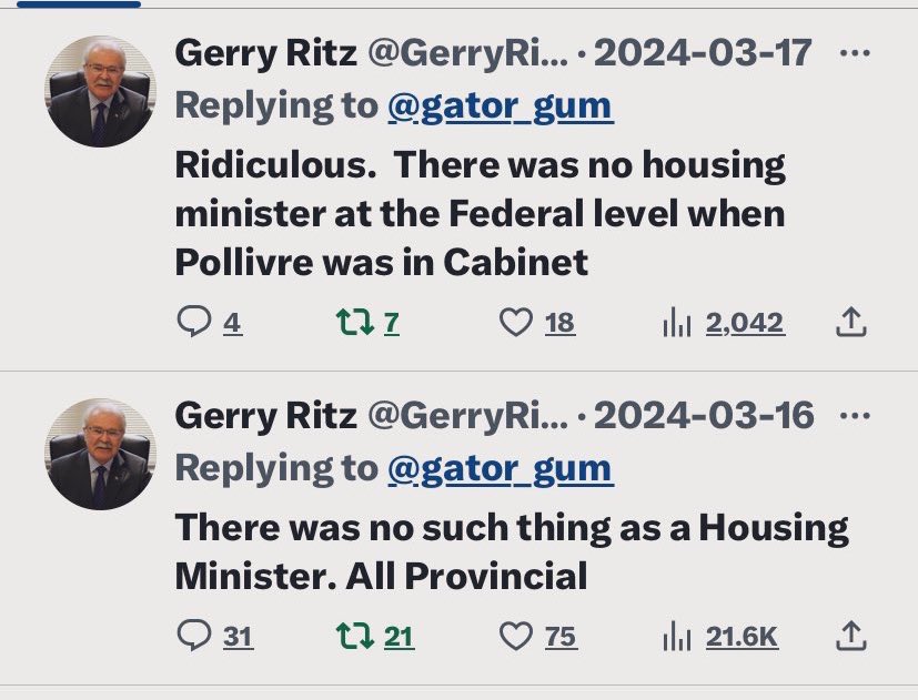 tirednursey's tweet photo. Former Mp Gerry Ritz stated there never was a housing minister because housing is provincial. https://t.co/ed5H0sysS4
