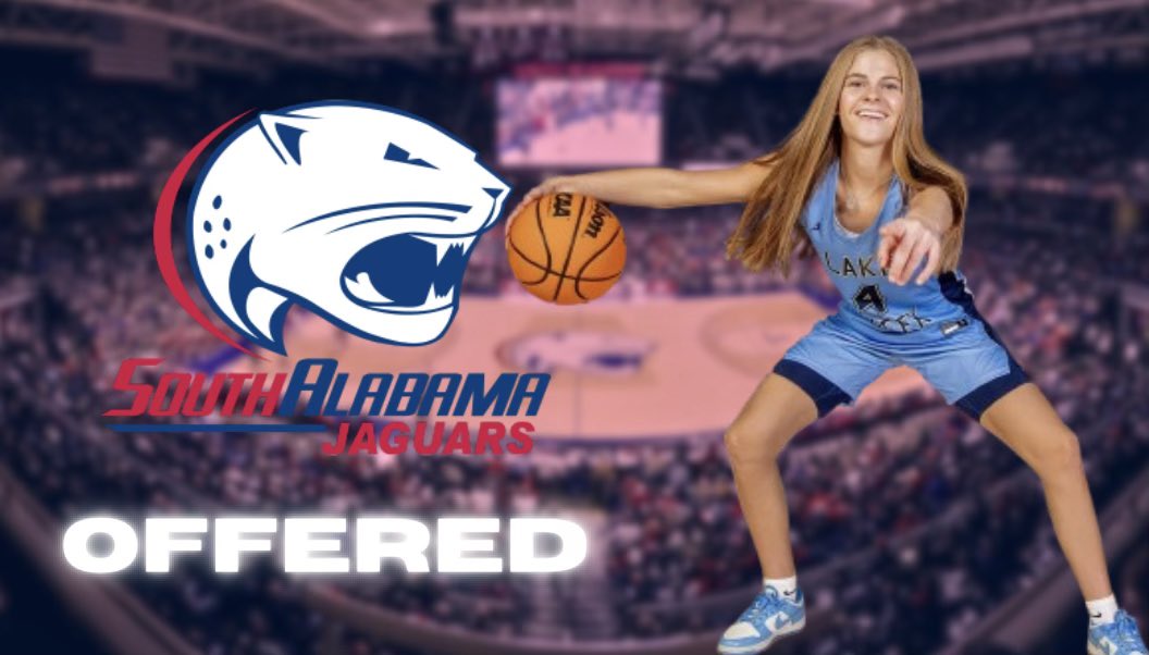 #AGTG I’m extremely blessed to receive an offer from University of South Alabama! Thank you for this opportunity and believing in me! 💙❤️ @SheBeCoachN @brookelemar @YolishaJ @coachchrisTHA @cyfairpremier @LakeCreekGBB @BreTaylor_20 @saysaysimmons