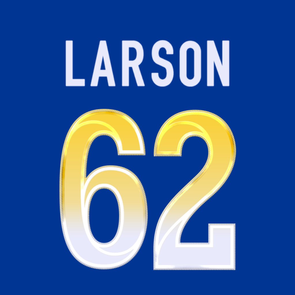 Los Angeles Rams OL Blake Larson (@blakelarson161) is wearing number 62. Last assigned to Jeremiah Kolone. #RamsHouse