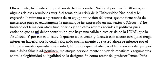 RodrigoUprimny's tweet photo. Aunque no tengo obligación de responderle, pues usted carece de toda autoridad para interrogarme, le respondo para evitar suspicacias y porque valoro positivamente que ahora se interese por la autonomía y el futuro de la UNAL. Va documento adjunto. https://t.co/CtLlEFub1k