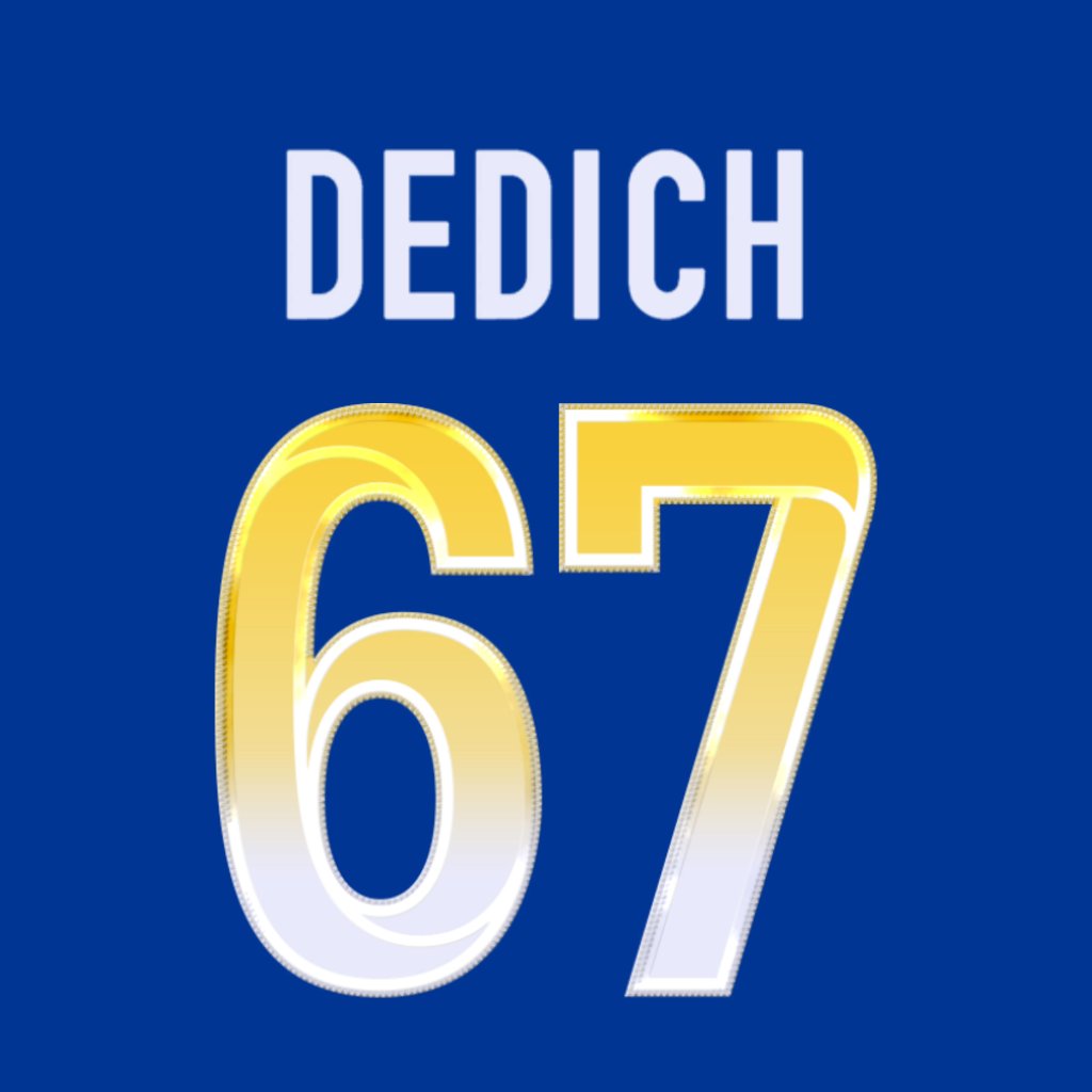 Los Angeles Rams OL Justin Dedich (@Justin_BigDaddy) is wearing number 67. Last assigned to Chandler Brewer. #RamsHouse