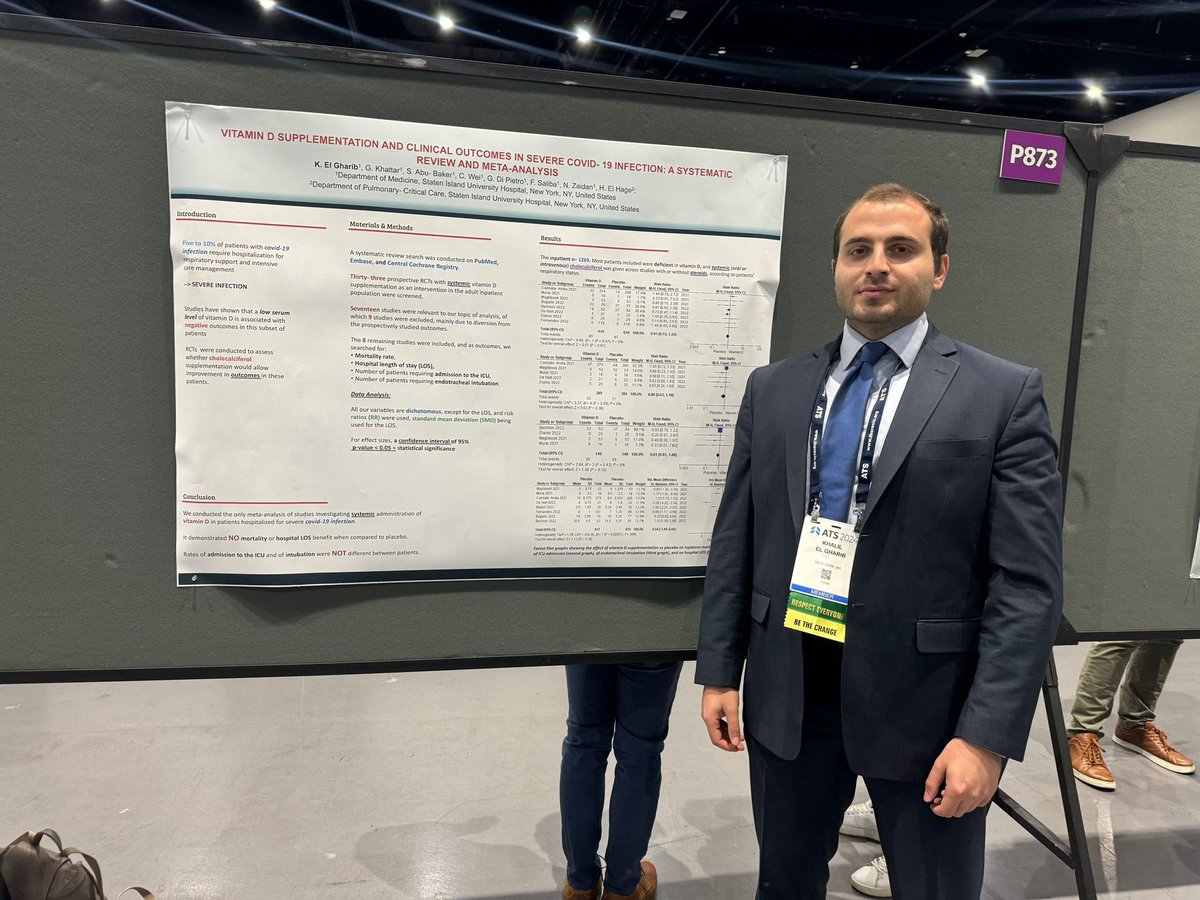 Vitamin D Supplementation in Severe Covid-19 Pneumonia? Our meta-analysis showed no benefit 👎🏻 <a href="/atsearlycareer/">ATS Early Career</a> <a href="/atscommunity/">American Thoracic Society (ATS)</a> #ATS2024