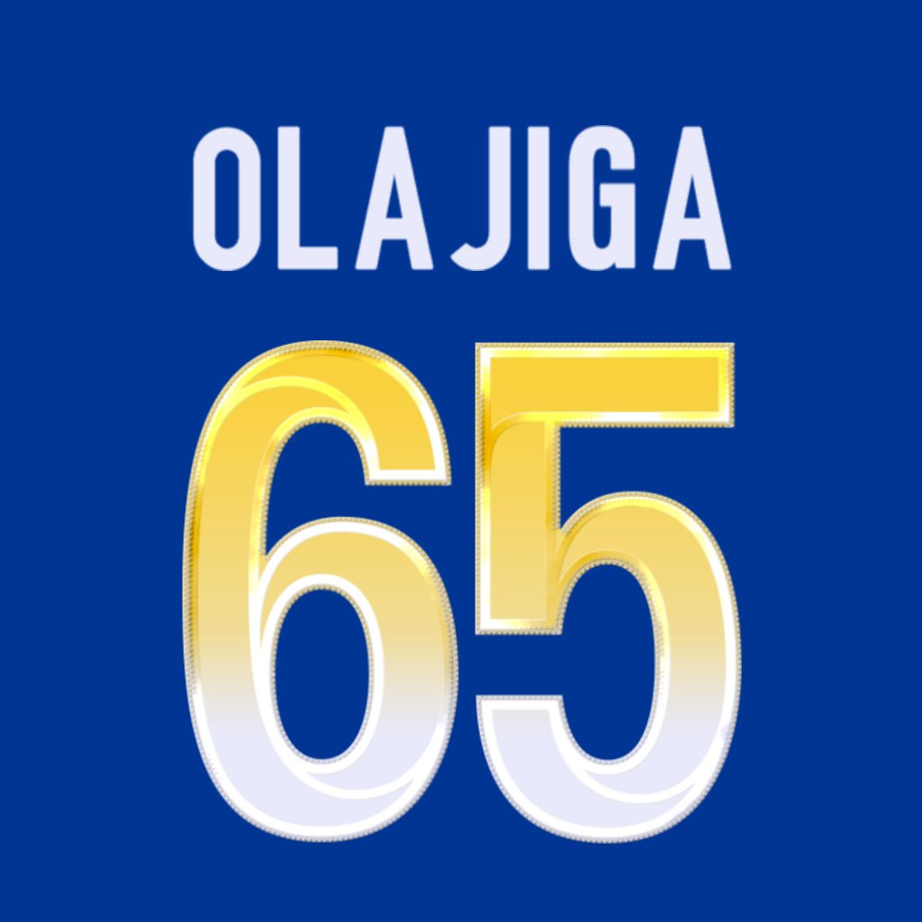 Los Angeles Rams DL David Olajiga (@jiggaD55) is wearing number 65. Last assigned to Coleman Shelton. #RamsHouse