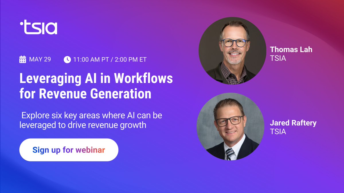 AI-powered sales? 🤖 It's the future! Join @TSIACommunity to uncover AI's game-changing impact on 6 revenue areas! Register now & elevate your sales game! #AI #Sales #Webinar bit.ly/xcfwebwrkflw