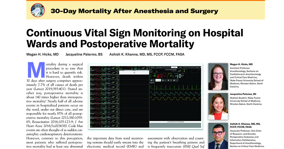 “Capturing trending changes in vital signs on the ward is therefore necessary if an attempt at early intervention to reverse a trajectory of harm is to be implemented,” writes Drs. Megan Hicks, Jacqueline Palermo, and @KhannaAshishCCM. ow.ly/9K6m50RARMm #VitalSigns