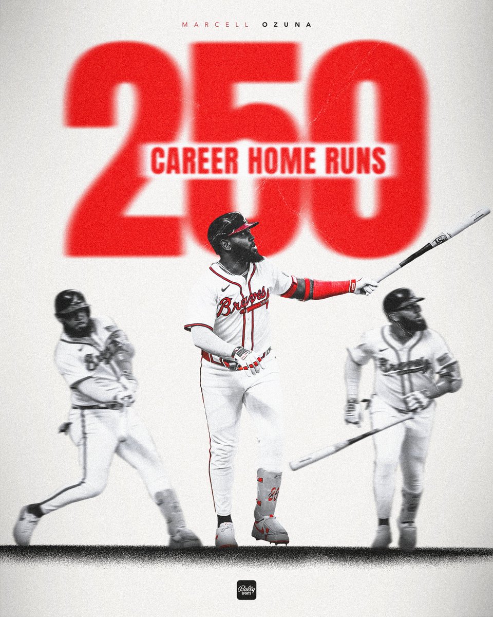 𝐁𝐢𝐠 𝐅𝐥𝐲 𝐍𝐨. 𝟐𝟓𝟎 🐻 Marcell Ozuna becomes the 18th active player with 250+ career home runs.