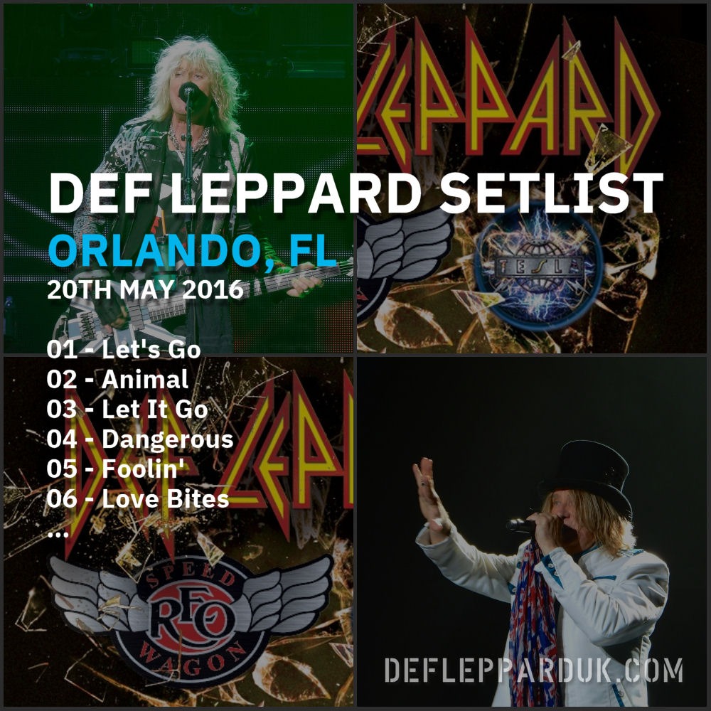 #DefLeppard #Setlist for a show in #Orlando FL USA 🇺🇸 8 Years Ago on this day in 2016 01 - Let's Go 02 - Animal 03 - Let It Go... #joeelliott #ricksavage #rickallen #philcollen #viviancampbell #defleppard2016 deflepparduk.com/2016orlando.ht…