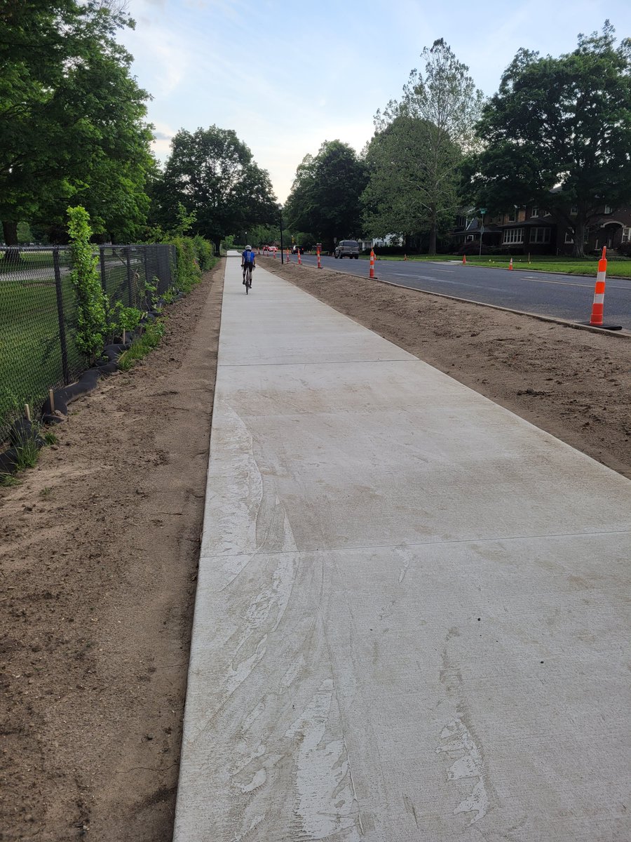Construction is ongoing, but South Bend's Angela Boulevard shared-use path along the Burke Golf Course at the University of Notre Dame now has a completed usable surface.