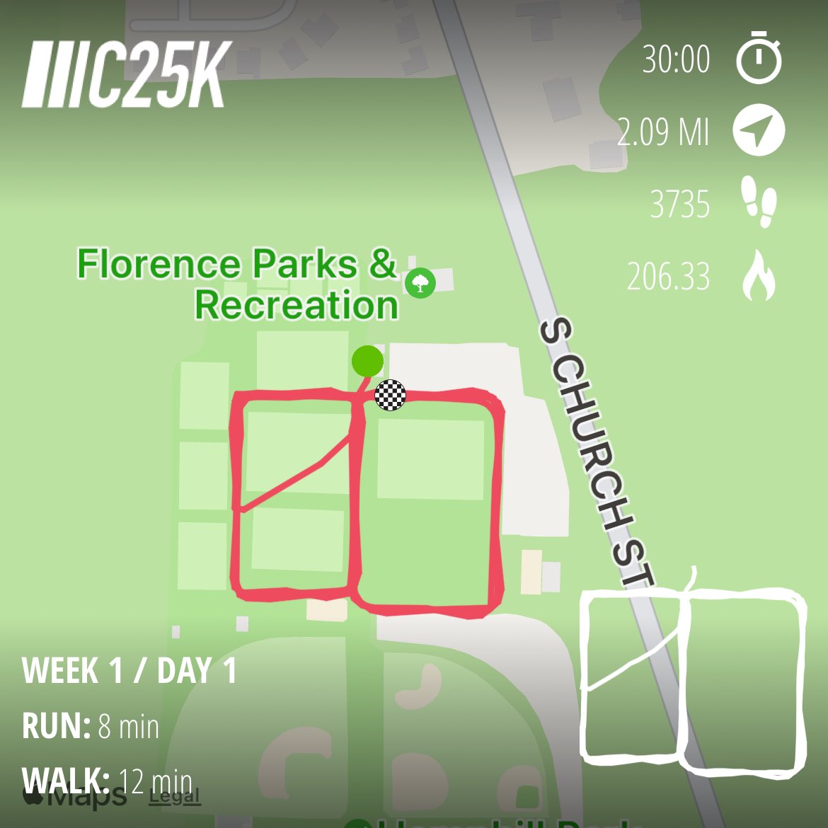 Just finished week 1 day 1 of #C25K with <a href="/c25kfree/">C25K®</a> #everymomentcounts #run #running #health #fitness #couchto5k