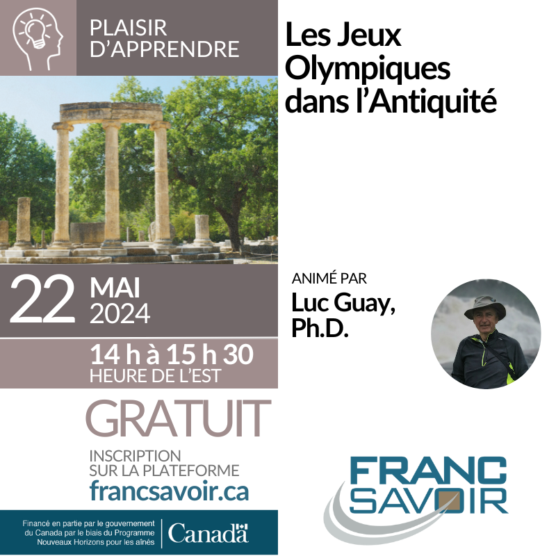 FAAFC_ca's tweet photo. #francsavoir-Avant les Jeux Olympiques de 2024 cet été, reculons dans l'histoire pour découvrir les épreuves, les récompenses et les origines fascinantes de cette grande manifestation internationale!🌿🏅
Animé par Luc Guay, Ph.D. C'est demain!
Inscription👉https://t.co/7fKgryhXg3 https://t.co/qjGkyaLaDX