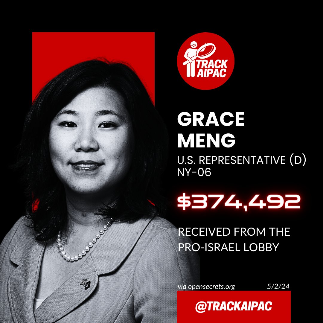 <a href="/RepGraceMeng/">Grace Meng</a> Why are you suggesting that the court equated Hamas and Israel? They didn't. The court charged each of them with separate crimes.

It's extremely obvious that you're regurgitating talking points fed to you by the Israel lobby - as AIPAC is your top contributor. #RejectAIPAC