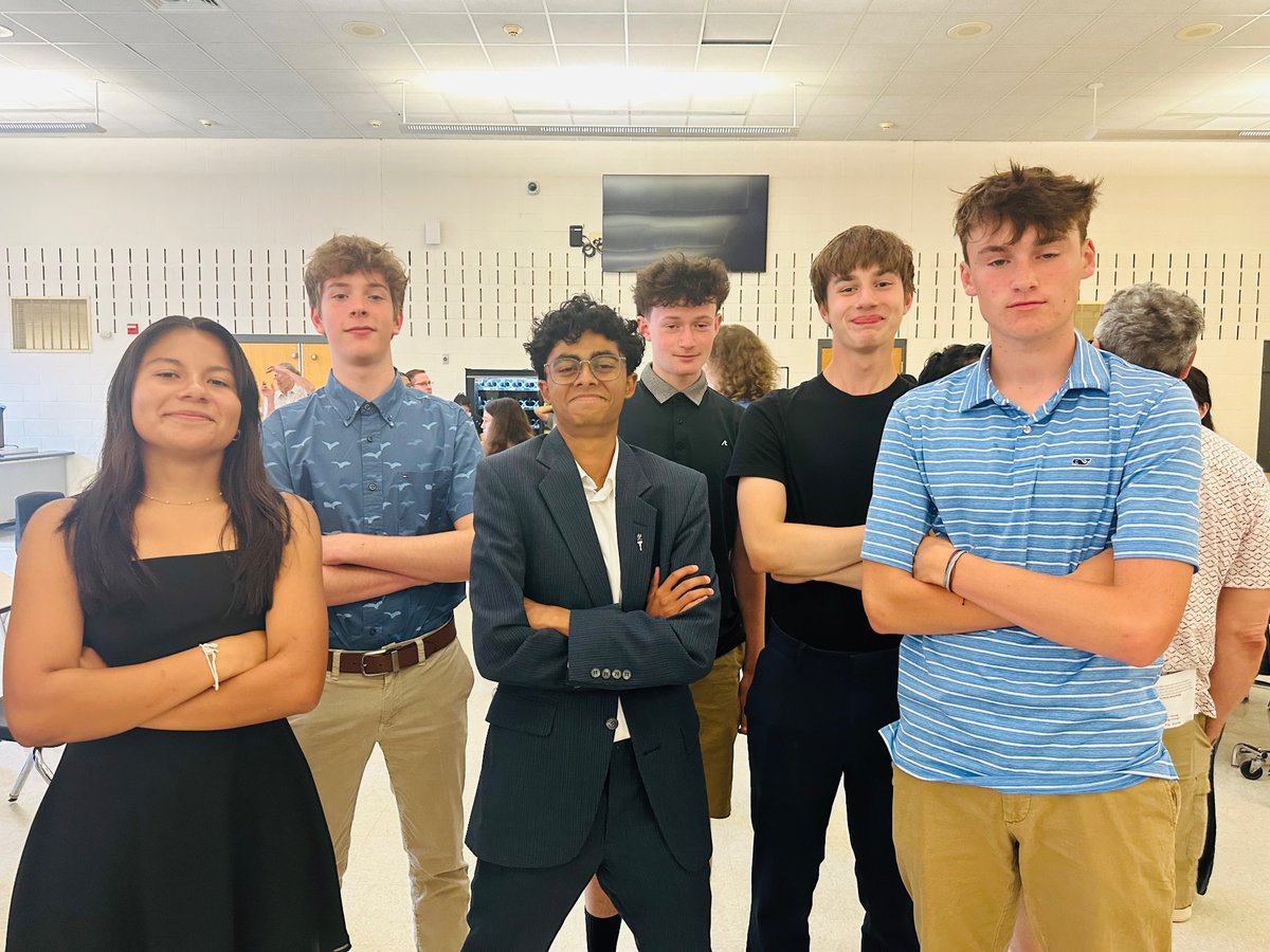 Congratulations to these BHS track athletes (pictured with NHS President Harsh) on their induction into the National Honor Society this evening. <a href="/BCSDTrackXC/">Coach Henry</a>